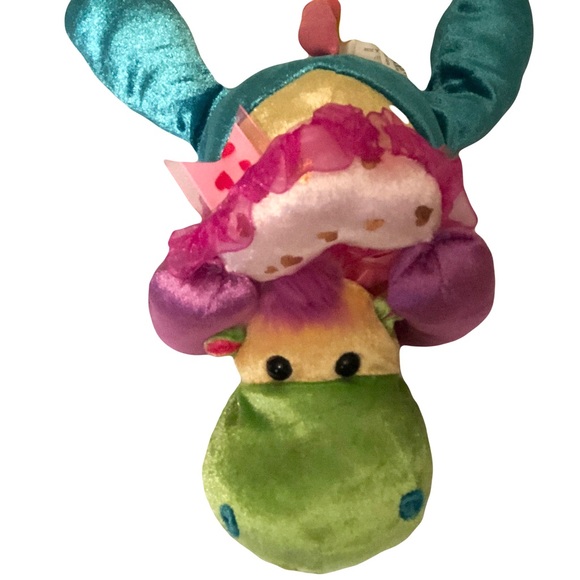 Toys | Nwt Pink Yellow Green And Blue Hippo Stuffed Animal With A Pink